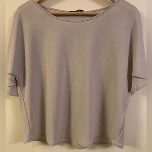 NWT Zara W/B Collection Tan Boxy T-Shirt